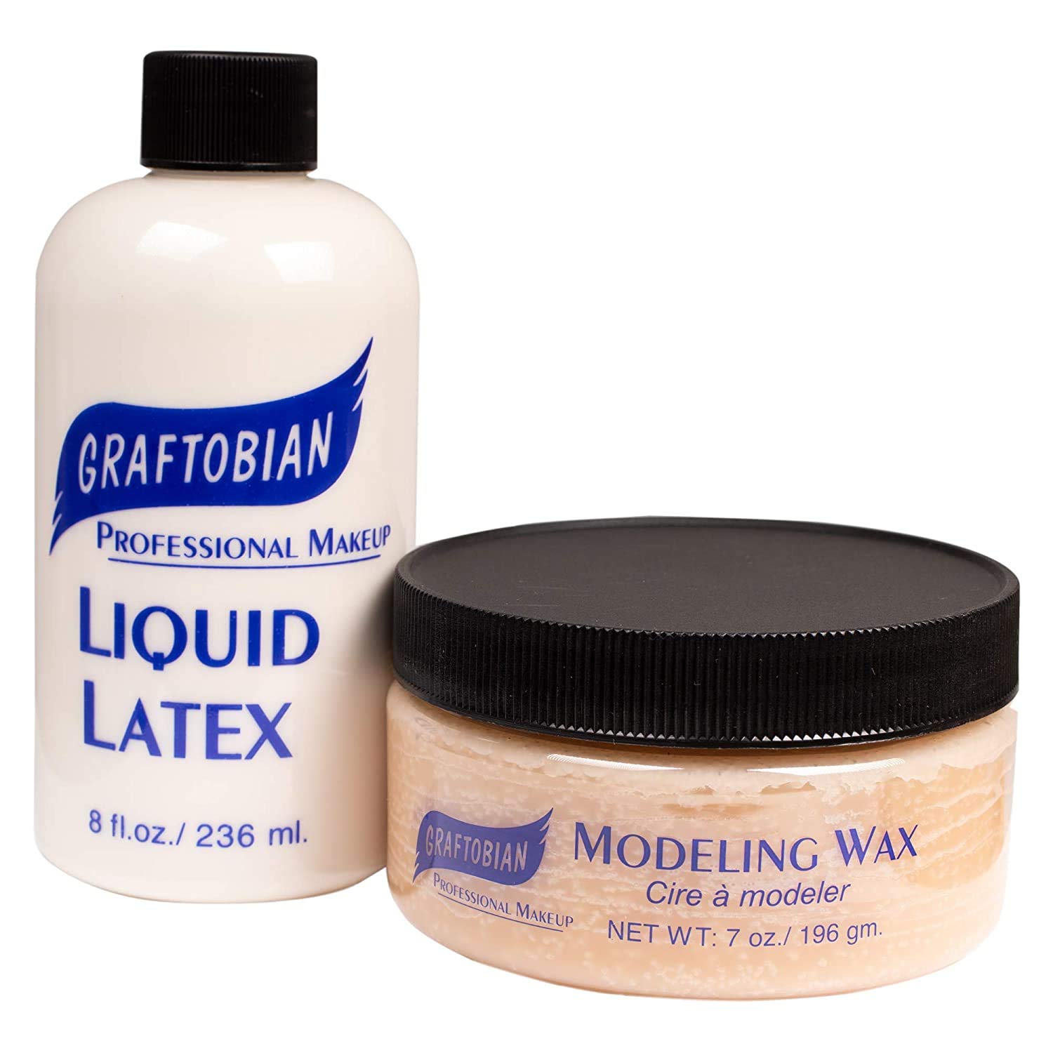 Graftobian Liquid Latex 8oz with Modeling Scar Wax 7oz SFX Makeup